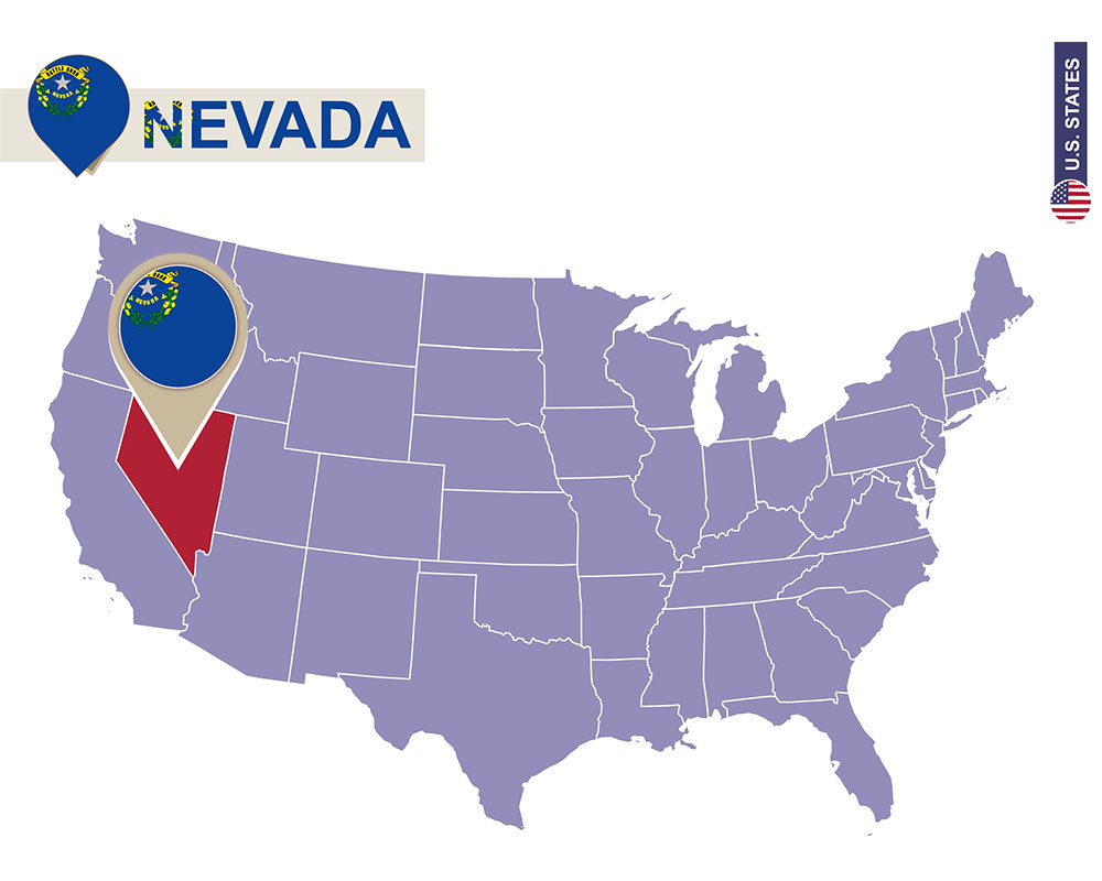 Nevada State On Usa Map Nevada